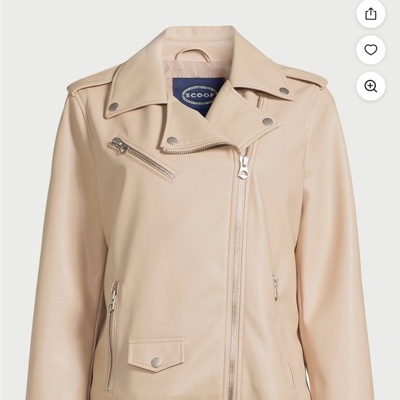 Scoop Women's Faux Leather Asymmetrical Zip Moto Jacket Size L (12/14) - Picture 9 of 11